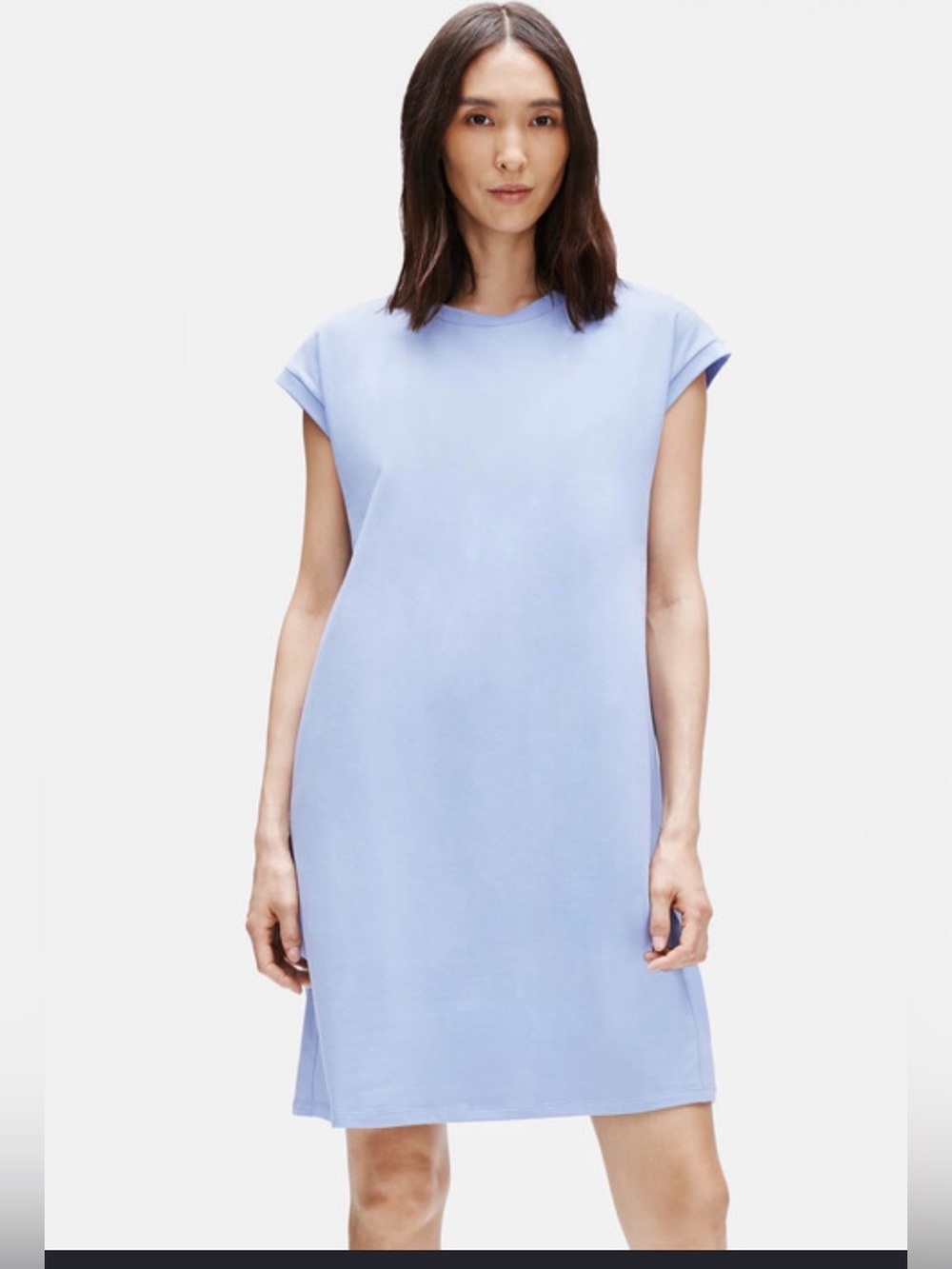 Eileen Fisher Traceable Cotton Stretch Crew Neck Dress, SP